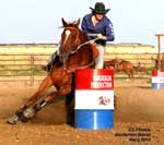 Cara Sacry, Whitehall, MT and her six year old chestnut mare, KR High Hopes x Profit Increase